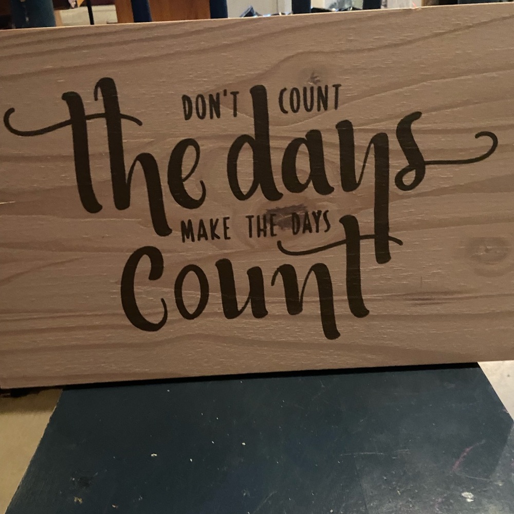 “Don’t Count The Days Make The Days Count” Wooden Sign